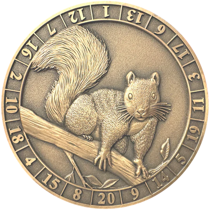 Dice Coin d20 Squirrel Familiar