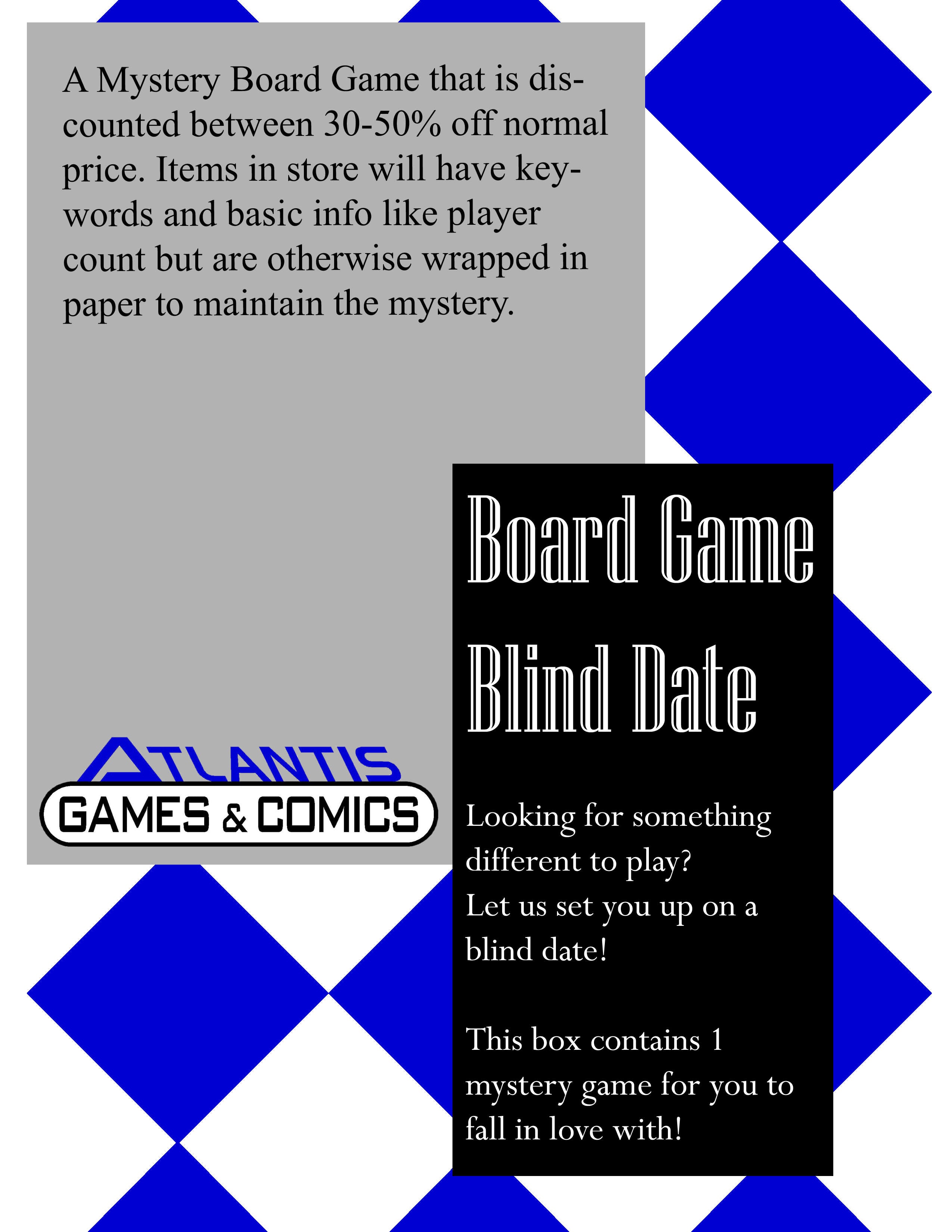 Board Game Blind Date - $75