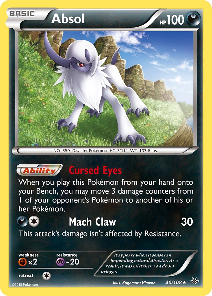 Absol - 040/108 (ROS) Holo Rare - Near Mint Holofoil