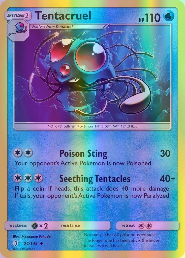 Tentacruel - 024/145 (SM:GRI) Uncommon - Near Mint Reverse Holofoil