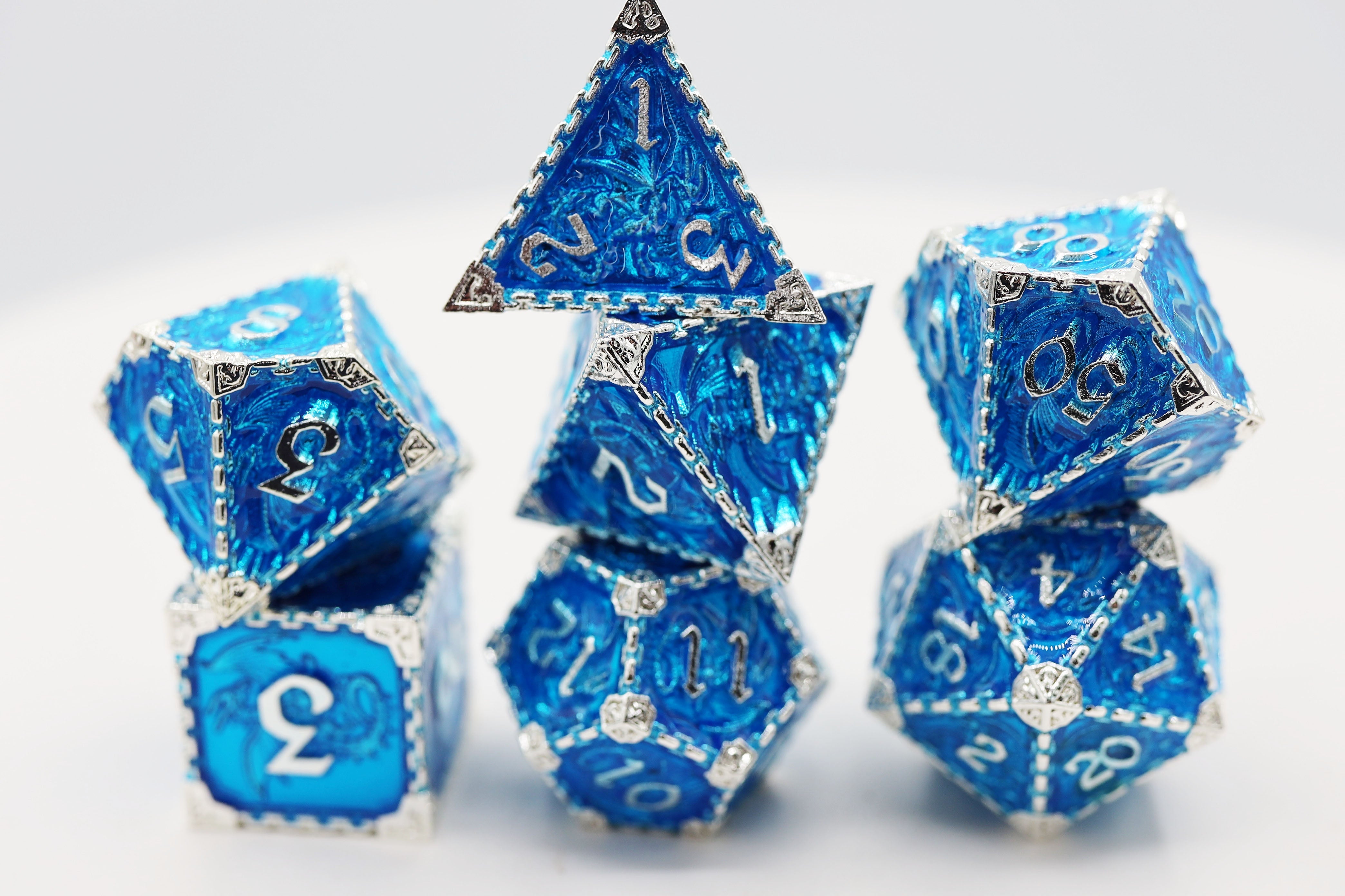 Chained Dragon: Oceanus - Metal RPG Dice Set