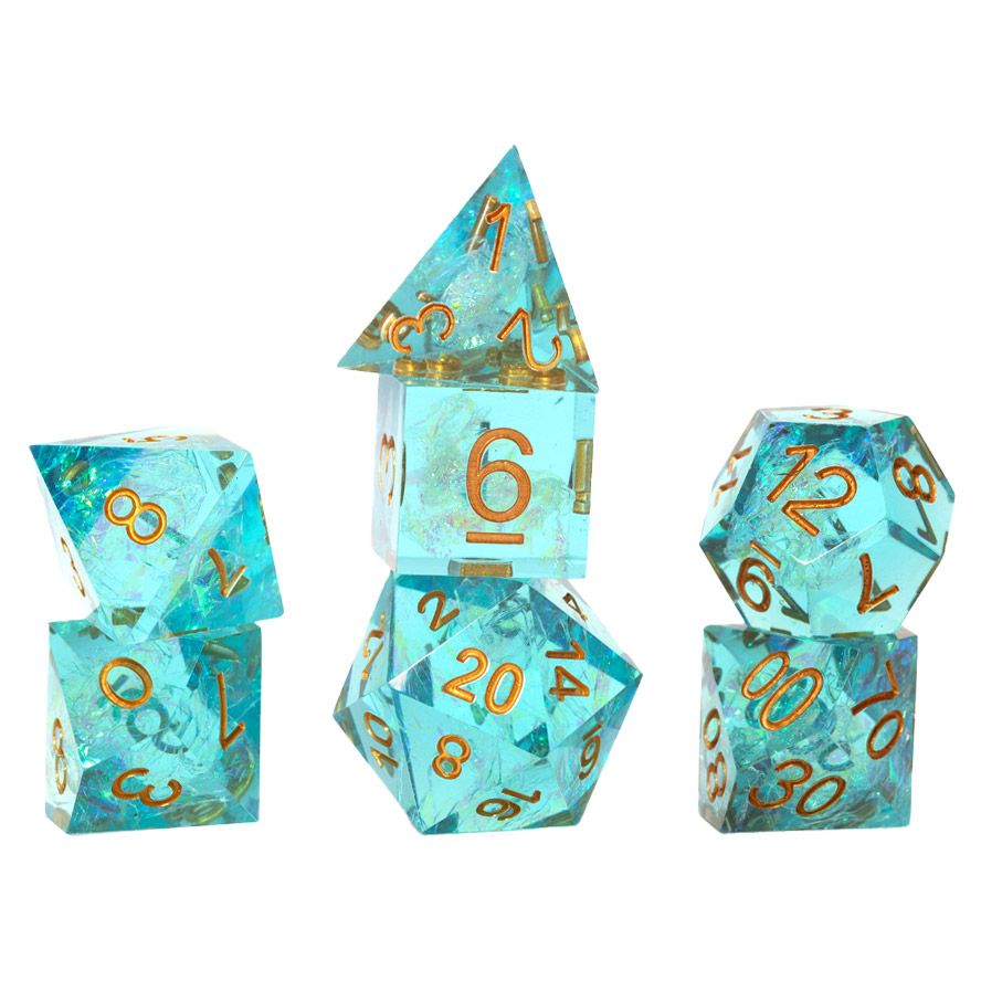 Sirius Dice: Sharp-edged - Aqua Fairy (7-Poly Set)