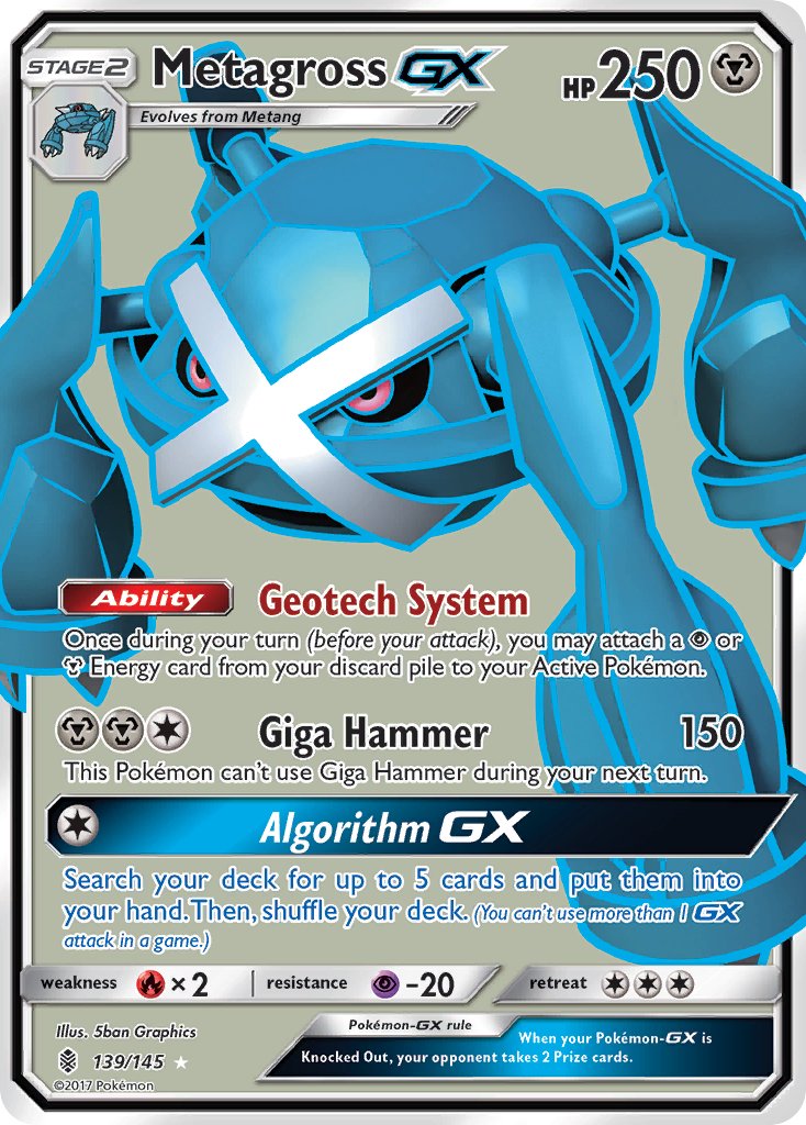 Metagross GX (Full Art) - 139/145 (SM:GRI) Ultra Rare - Near Mint Holofoil
