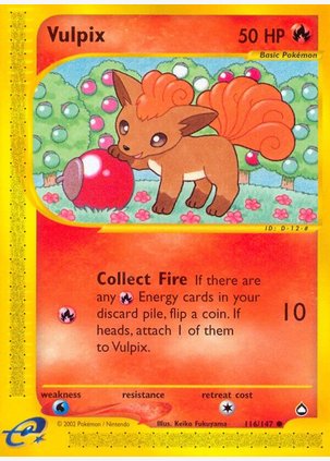 Vulpix - 116/147 (AQ) Common - Moderate Play Normal