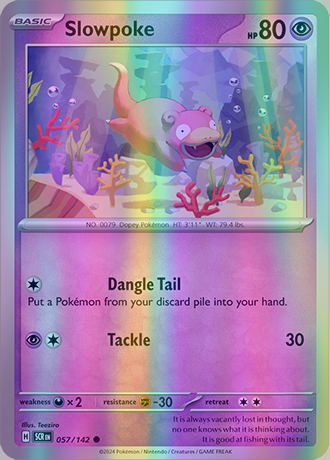 Slowpoke - 057/142 (SCR) Common - Near Mint Reverse Holo Slowpoke - 057/142 (SCR) Common - Near Mint Reverse Holo