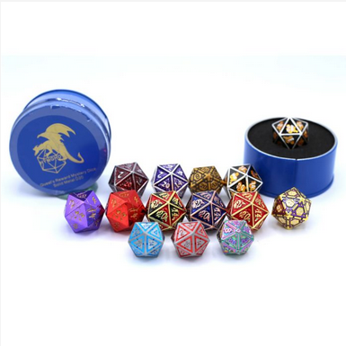 d20 Quest's Reward Mystery Solid Metal Dice