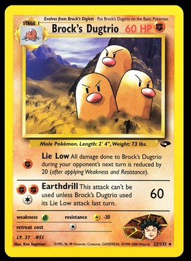 Brock's Dugtrio - 22/132 (G2) Rare - Near Mint Unlimited