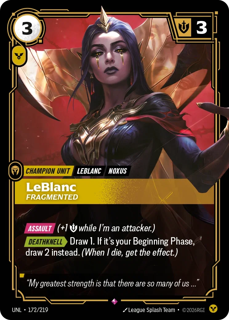 LeBlanc - Fragmented - 172/219 (UNL) Rare