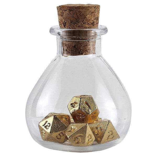 7-Set Unseelie (Potion Bottle) Mini Metal Dice: Gold