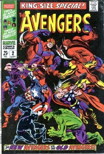 THE AVENGERS ANNUAL (1967 Series) #2 (2.0) Classic John Buscema Cover, Double page Avengers pin-up, 1st App Avengers Earth-689, Scarlet Centurion