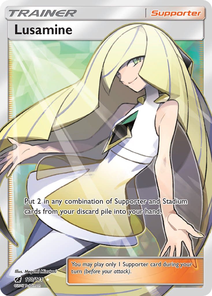 Lusamine (Full Art) - 110/111 (CIN) Ultra Rare - Moderate Play Holofoil