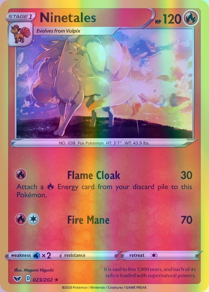 Ninetales - 023/202 (SWSH01) Rare - Near Mint Reverse Holofoil