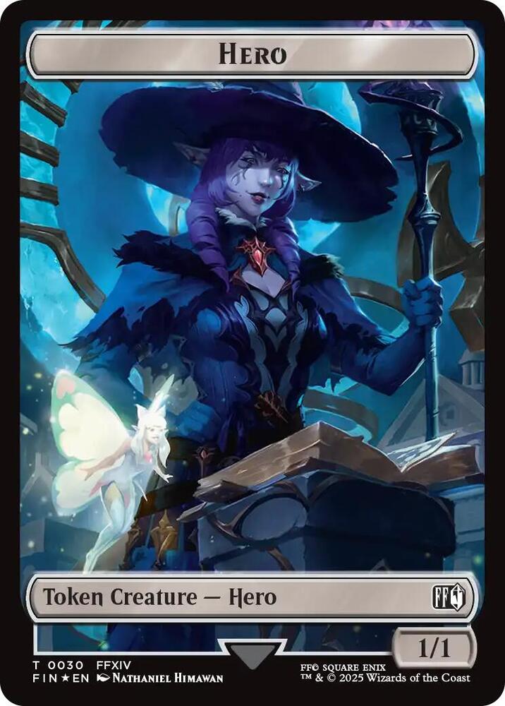 Hero (#30) // Wizard (#35) Double-Sided Token (FIN-T) Surge Foil Near Mint