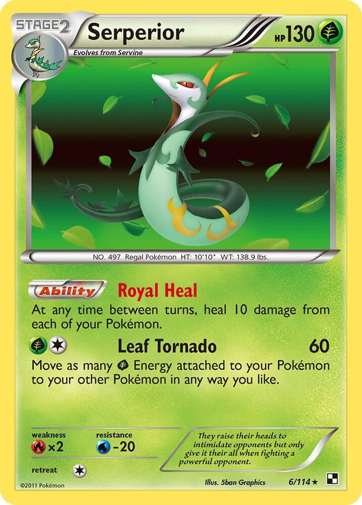 Serperior - 006/114 (BLW) Holo Rare - Light Played Reverse Holofoil