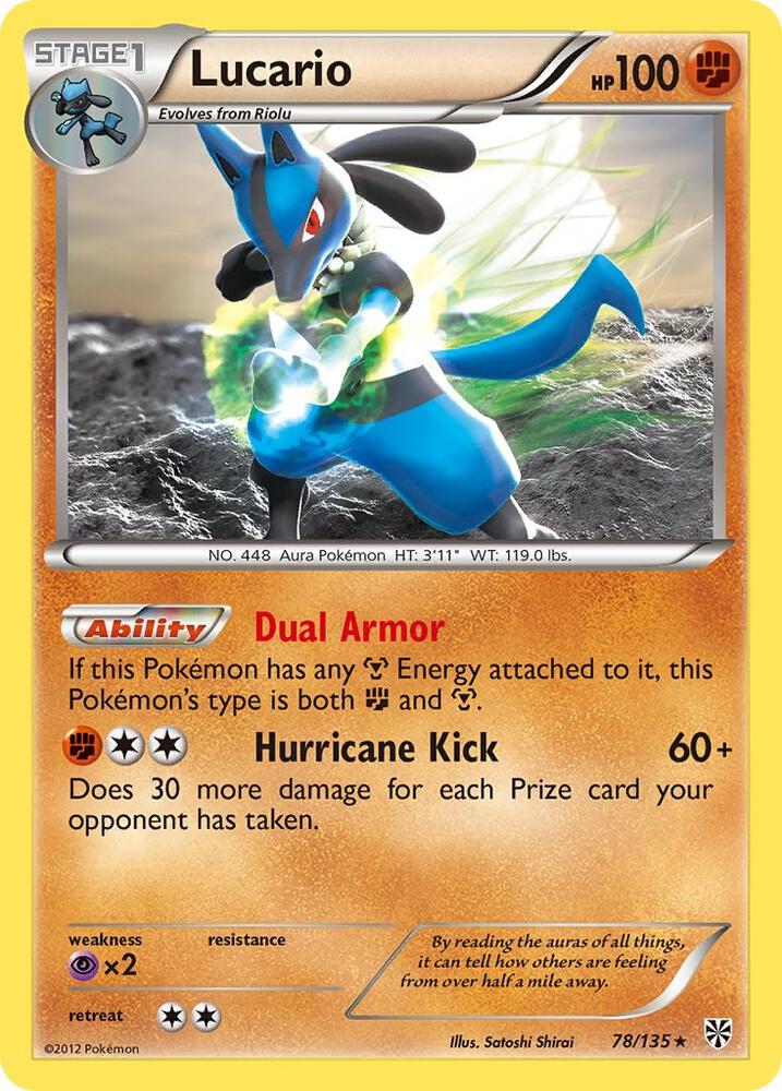 Lucario- 78/135 (PLS) Holo Rare - Moderate Play Holofoil