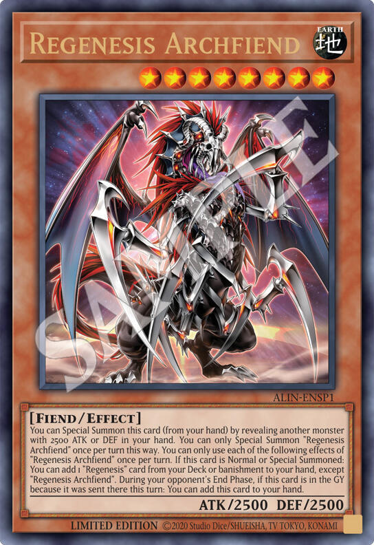 Regenesis Archfiend (ALIN-ENSP1) Ultra Rare Near Mint 1st Edition