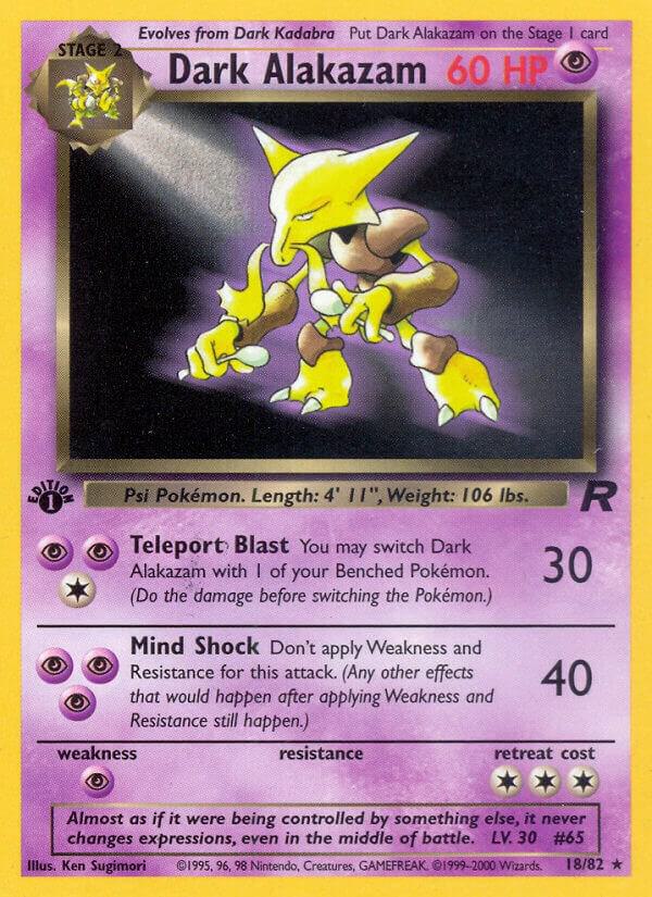 Dark Alakazam - 18/82 (TR) Rare - Damaged Unlimited