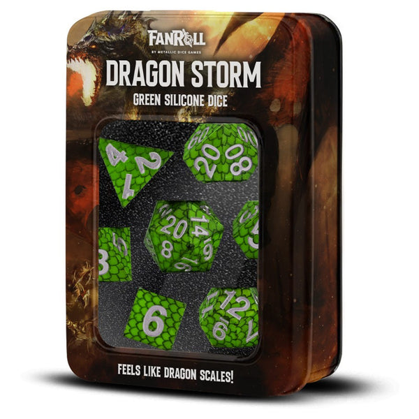 Fanroll by MDG: Dragon Storm - Silicone Dice: Green Dragon Scales 7-Set