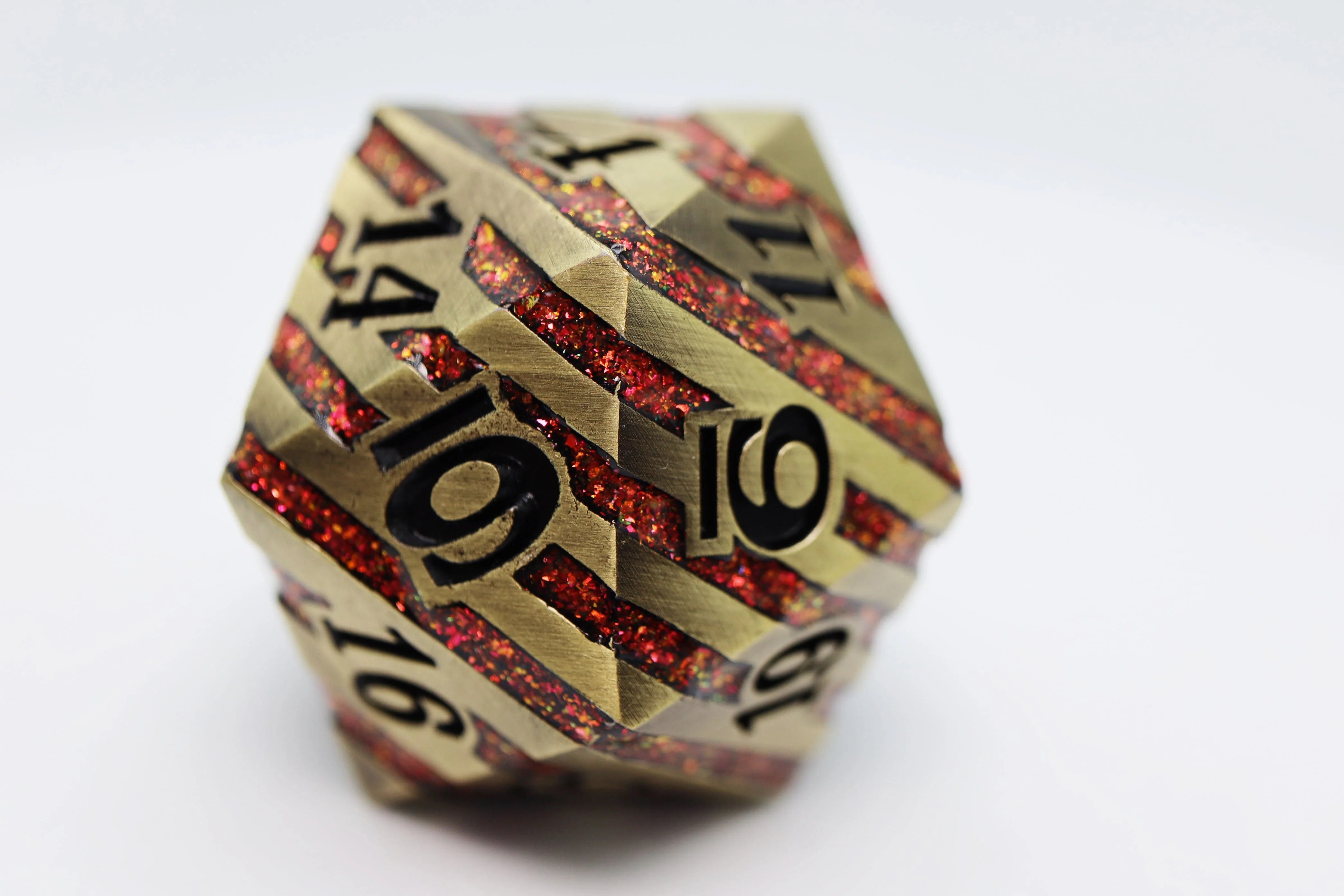 35mm Metal D20 - Bronze with Red Mica