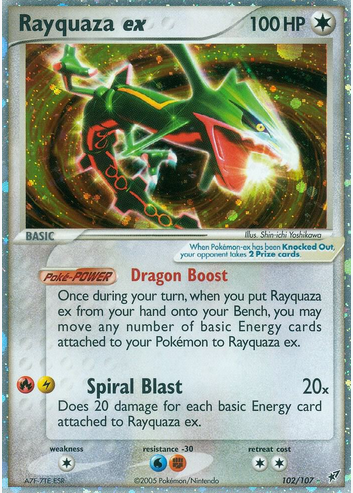 Rayquaza ex - 102/107 (DX) Ultra Rare - Near Mint Holofoil