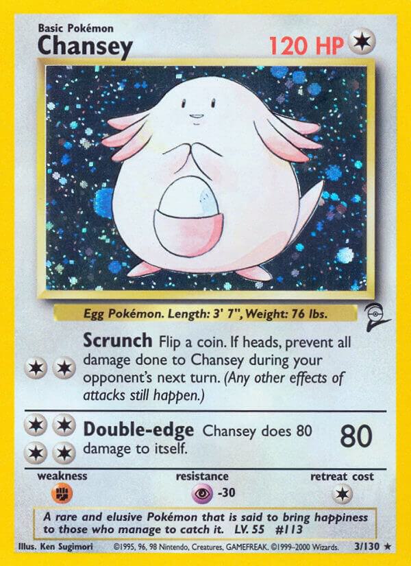 Chansey - 003/130 (BS2) Holo Rare Damaged Revised