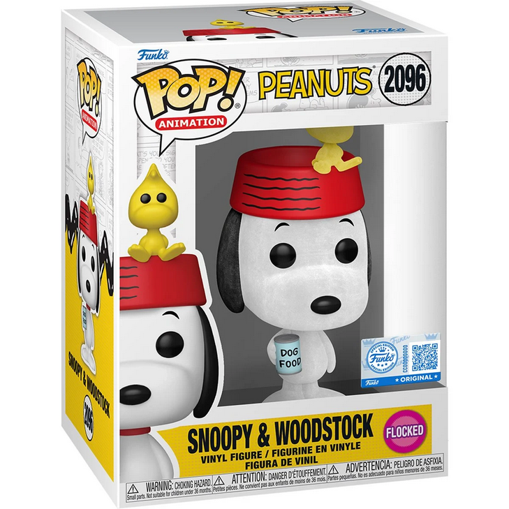 POP Figure: Peanuts #2096 - Snoopy & Woodstock (Flocked) EE
