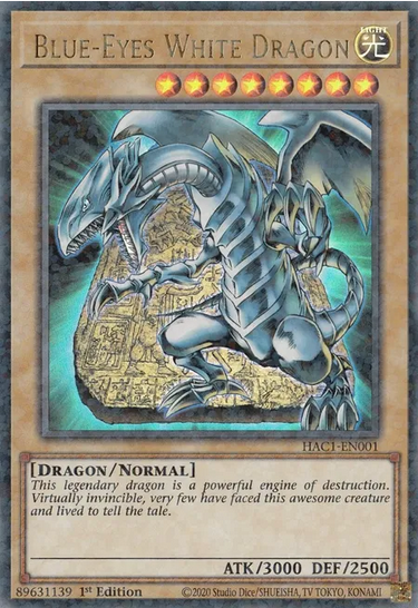 Blue-Eyes White Dragon (HAC1-EN001) 1st Edition