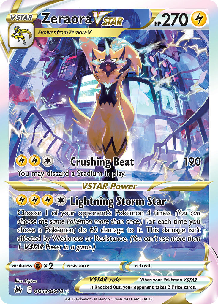 Zeraora VSTAR - GG43/GG70 (CRZ:GG) Ultra Rare - Near Mint Holofoil