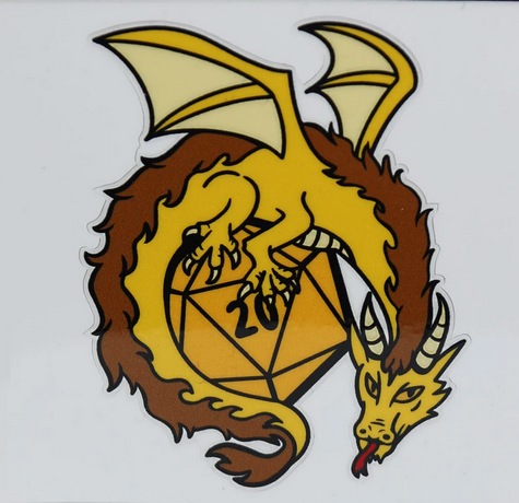 Dice Dragon Sticker: Gold