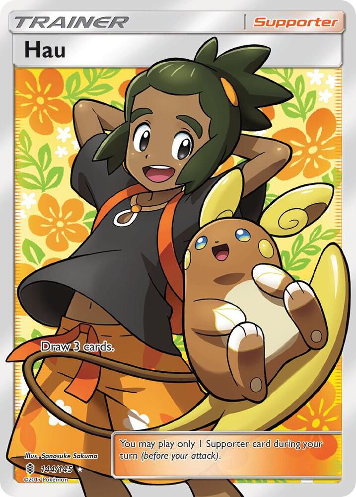 Hau (Full Art) - 144/145 (SM:GRI) Ultra Rare - Light Play Holofoil