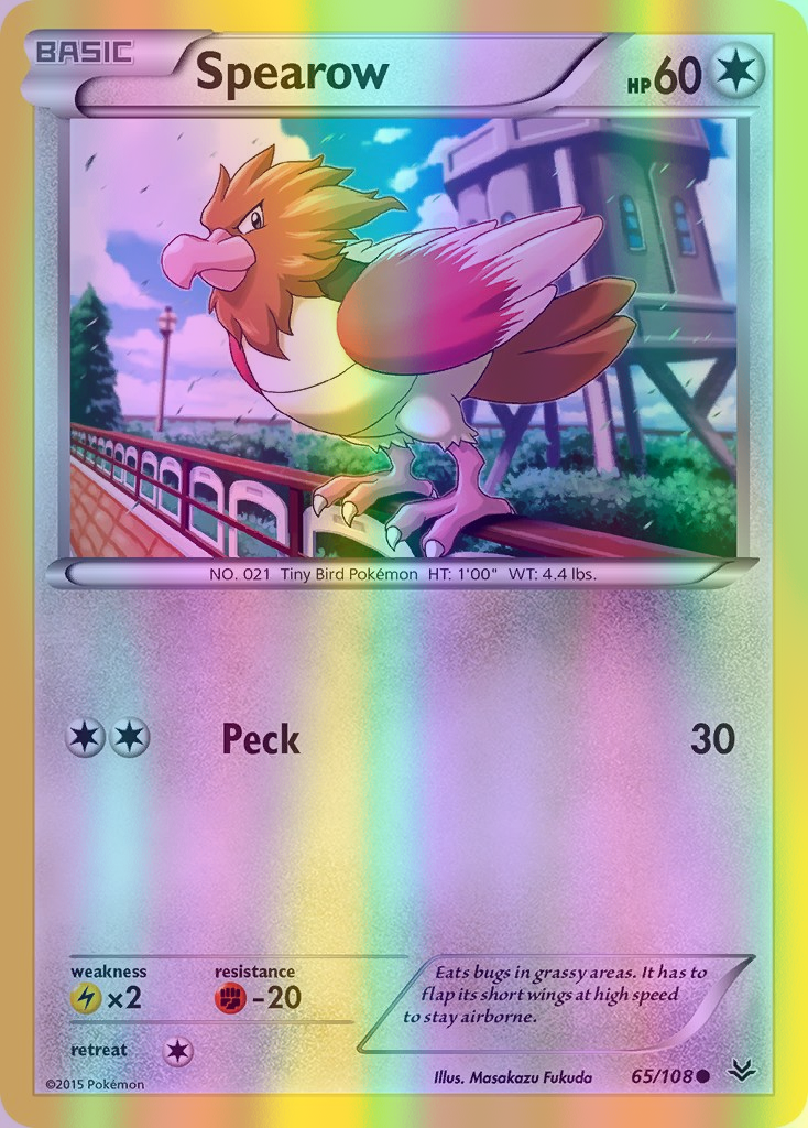 Spearow - 065/108 (ROS) Common - Near Mint Reverse Holofoil