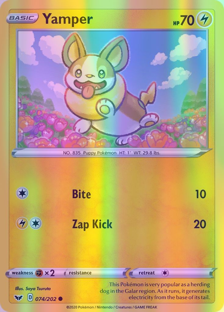 Yamper - 074/202 (SWSH01) Common - Near Mint Reverse Holofoil