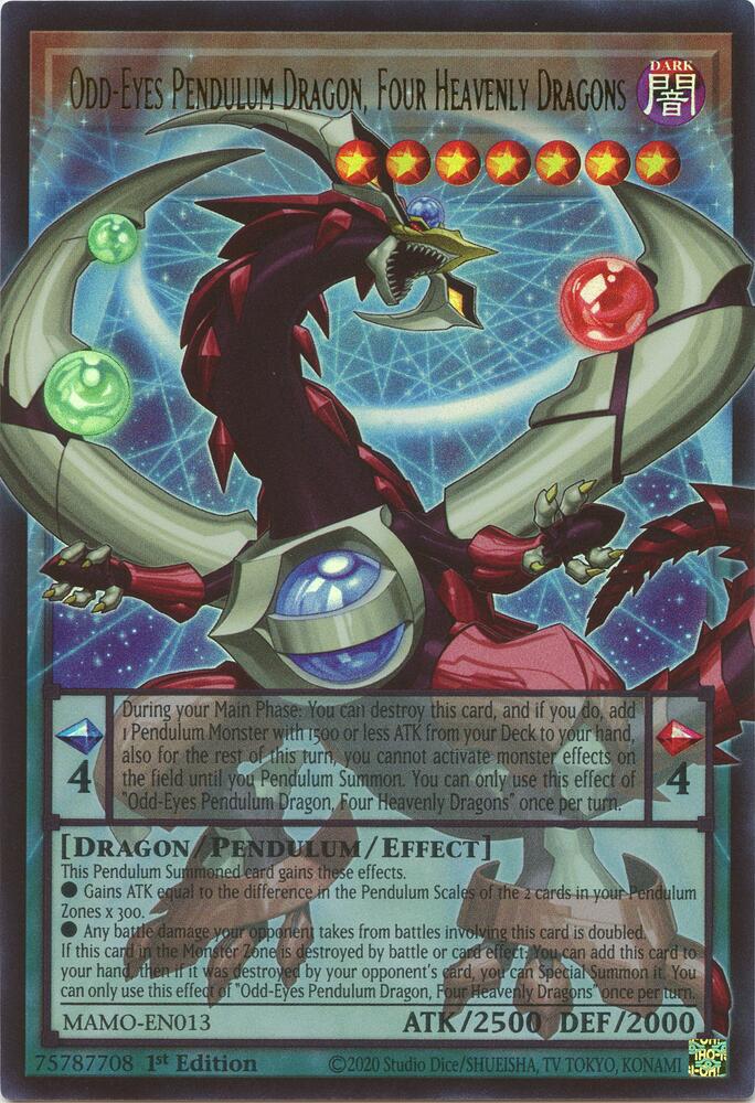 Odd-Eyes Pendulum Dragon, Four Heavenly Dragons (Extended Art) (MAMO-EN013)