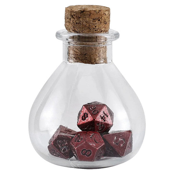 7-Set Unseelie (Potion Bottle) Mini Metal Dice: Red