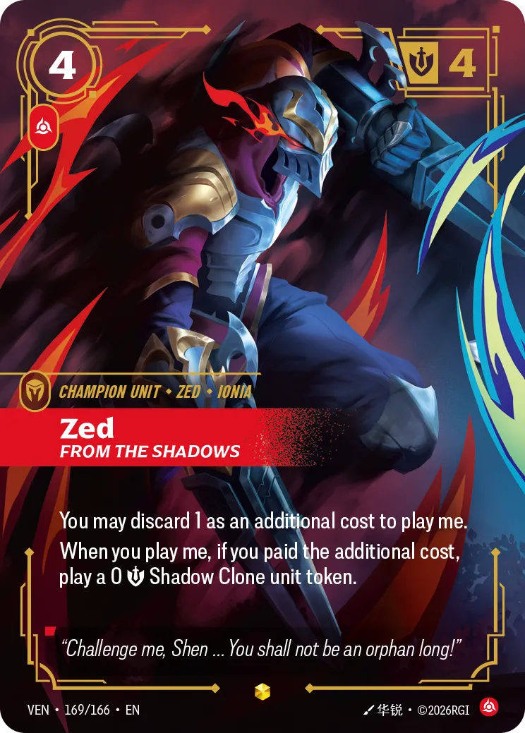 Zed, From the Shadows (Overnumbered) - 169/166 (VEN) Epic