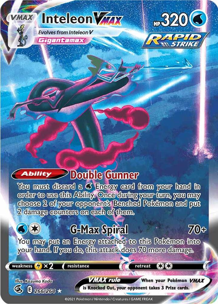 Inteleon VMAX (Alternate Art Secret) - 266/264 (SWSH08) Secret Rare - Inteleon VMAX (Alternate Art Secret) - 266/264 (SWSH08) Secret Rare -