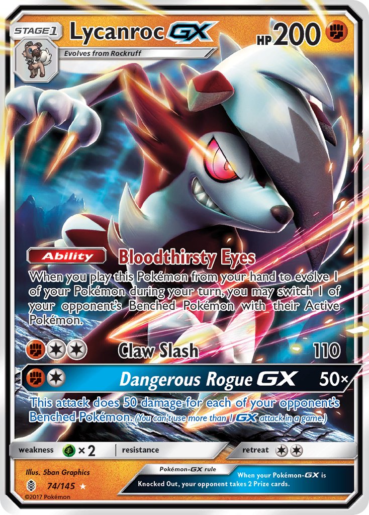 Lycanroc GX - 074/145 (SM:GRI) Ultra Rare - Near Mint Holofoil