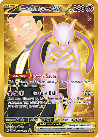 Team Rocket's Mewtwo ex - 240/182 (DRI) Hyper Rare