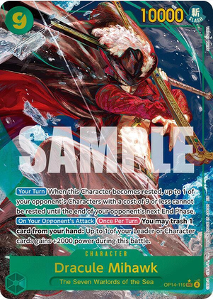 Dracule Mihawk (SEC)- The Azure Sea's Seven (OP14-119) Alternate Art
