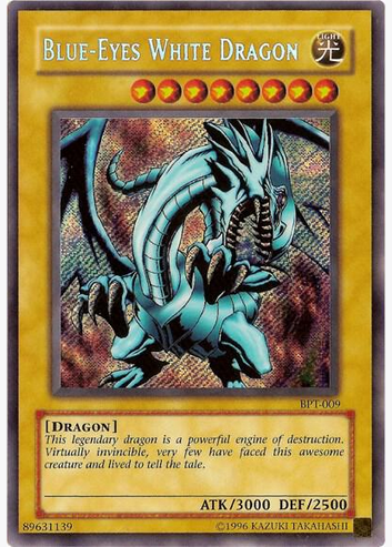Blue-Eyes White Dragon (BPT-009) Secret Rare - Light Play