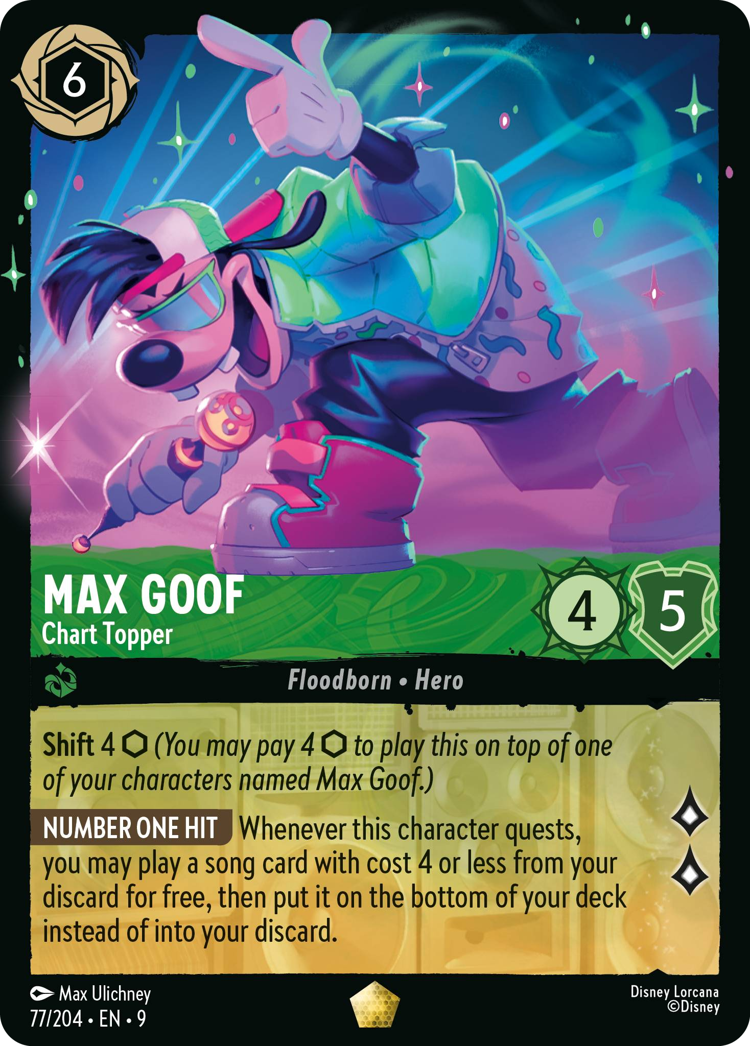 Max Goof - Chart Topper (Fabled - 077/204) Legendary
