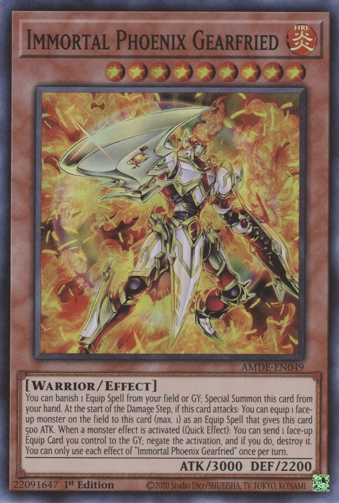 Immortal Phoenix Gearfried (AMDE-EN049) Super Rare - Near Mint 1st Edition