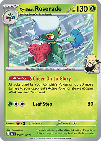 Cynthia's Roserade - 008/182 (DRI) Rare
