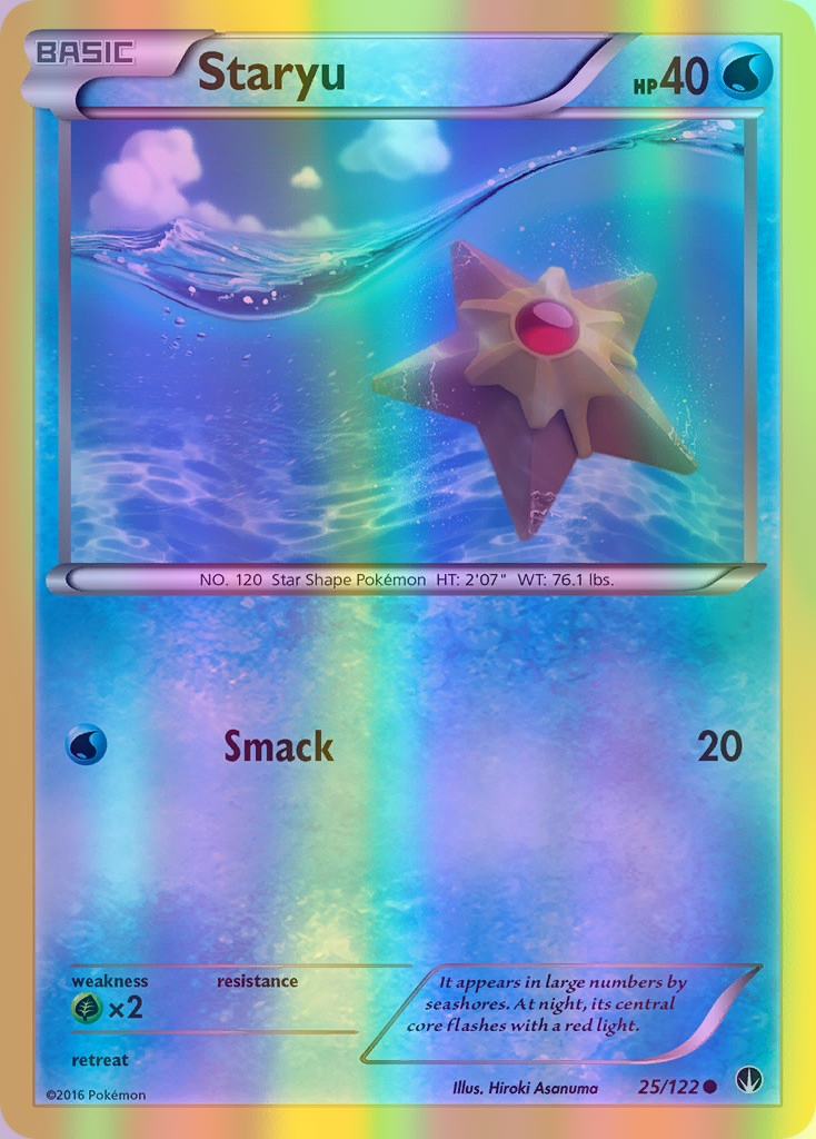 Staryu - 025/122 (BKP) Common - Near Mint Reverse Holofoil