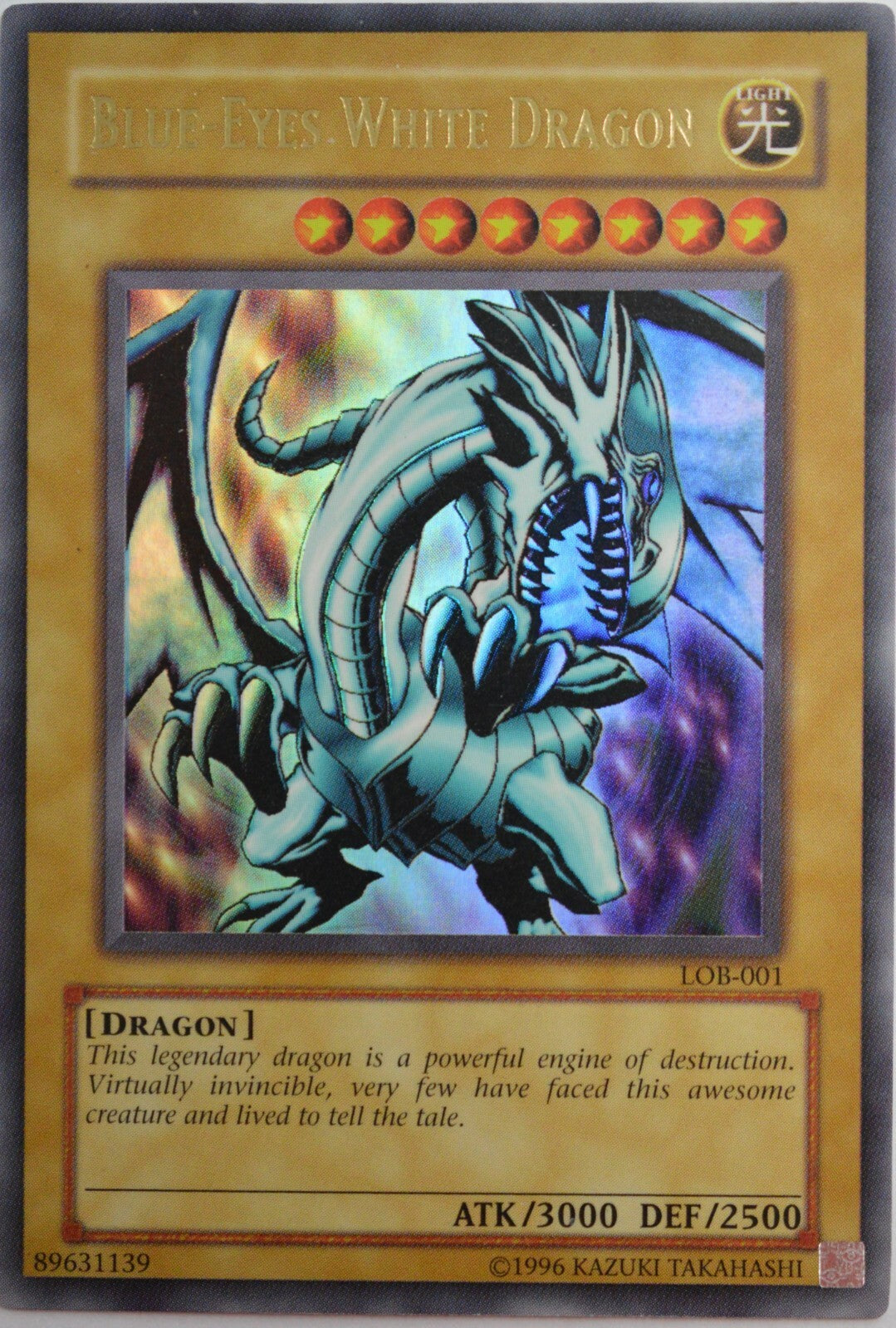 Blue-Eyes White Dragon (LOB-001) Unlimited - Moderate Play