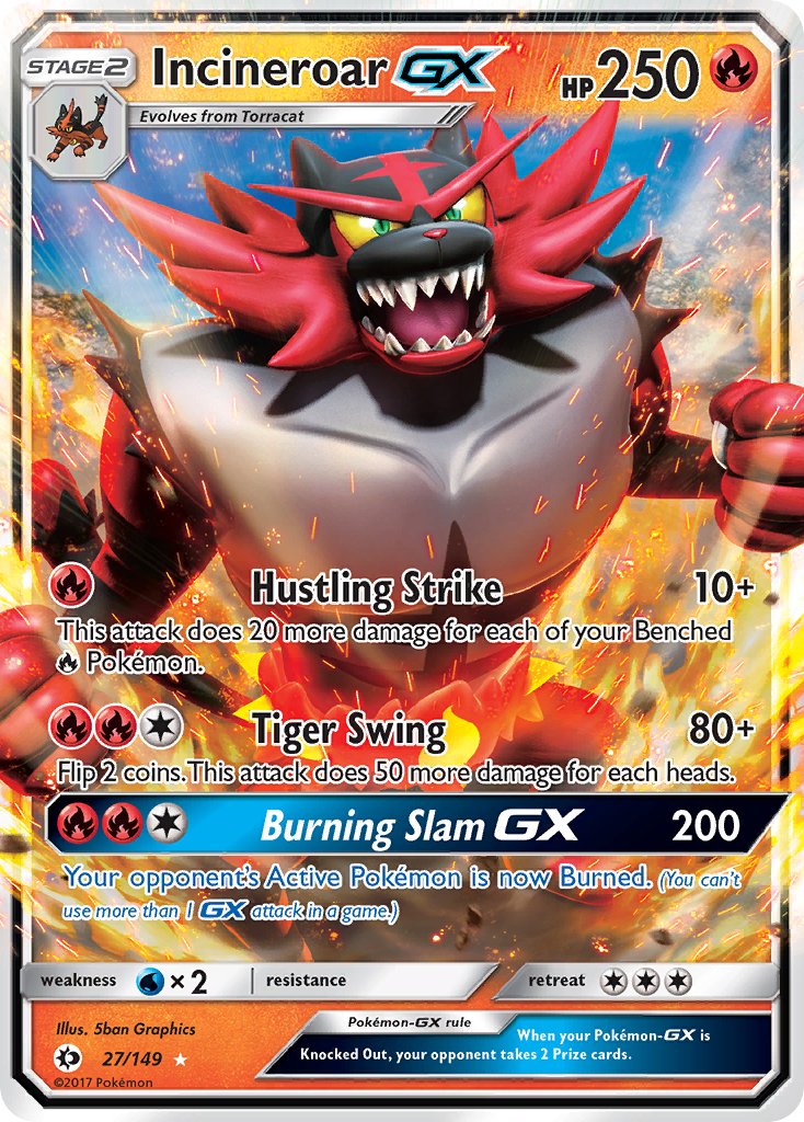 Incineroar GX - 027/149 (SM01) Ultra Rare - Near Mint Holofoil