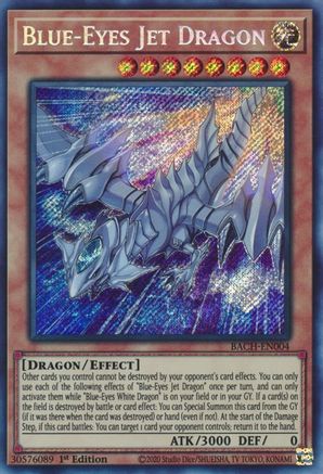 Blue-Eyes Jet Dragon (BACH-EN004) Secret Rare - 1st Edition Near Mint