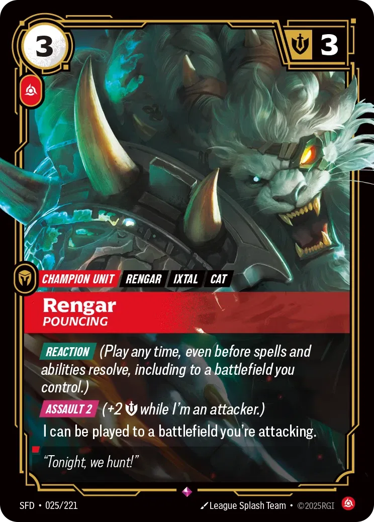 Rengar - Pouncing - 025/221 (SFD) Rare
