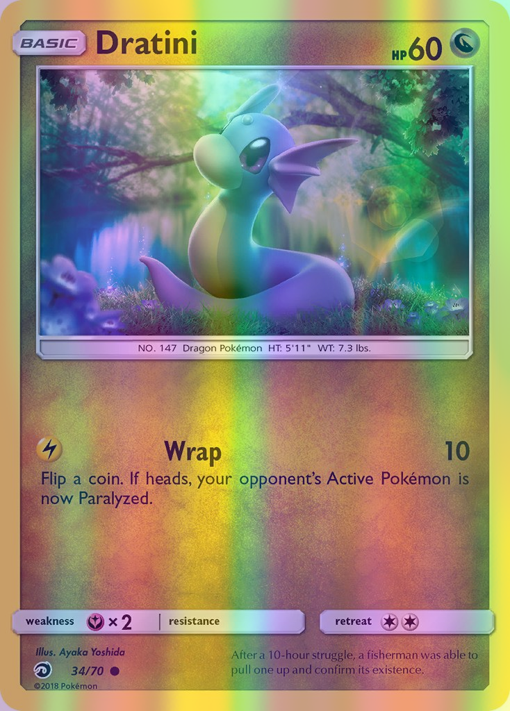 Dratini - 34/70 (DRM) Common - Near Mint Reverse Holofoil