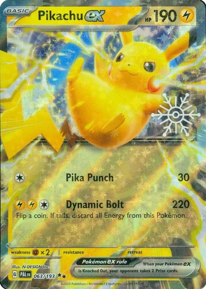 Pikachu ex - 063/193 (MCAP) Double Rare - Near Mint Holofoil (Holiday Calender Exclusive)